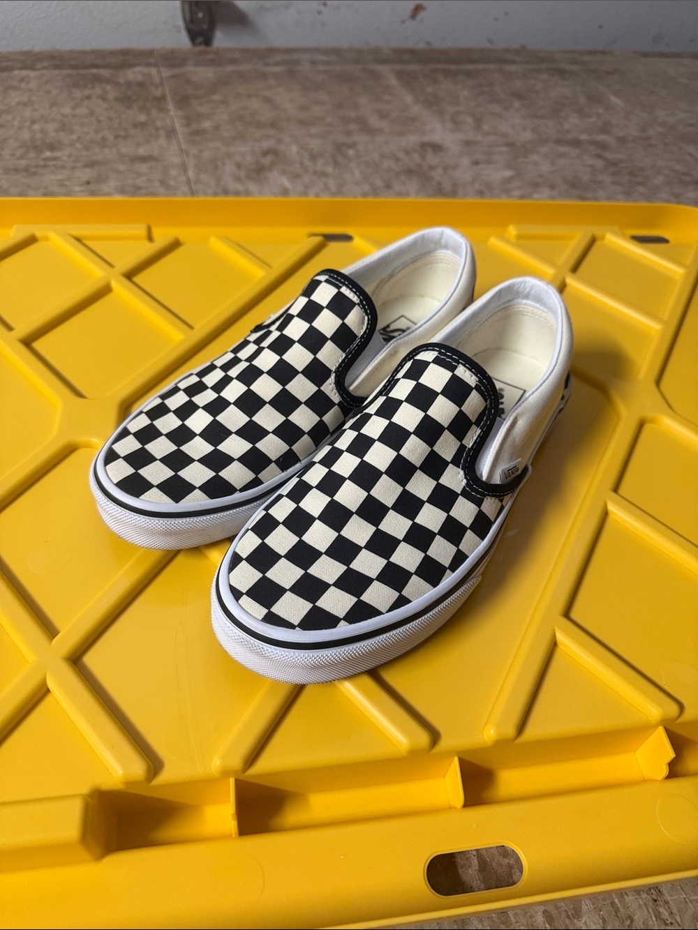 Checkerboard Slip-On Shoes - Black/White